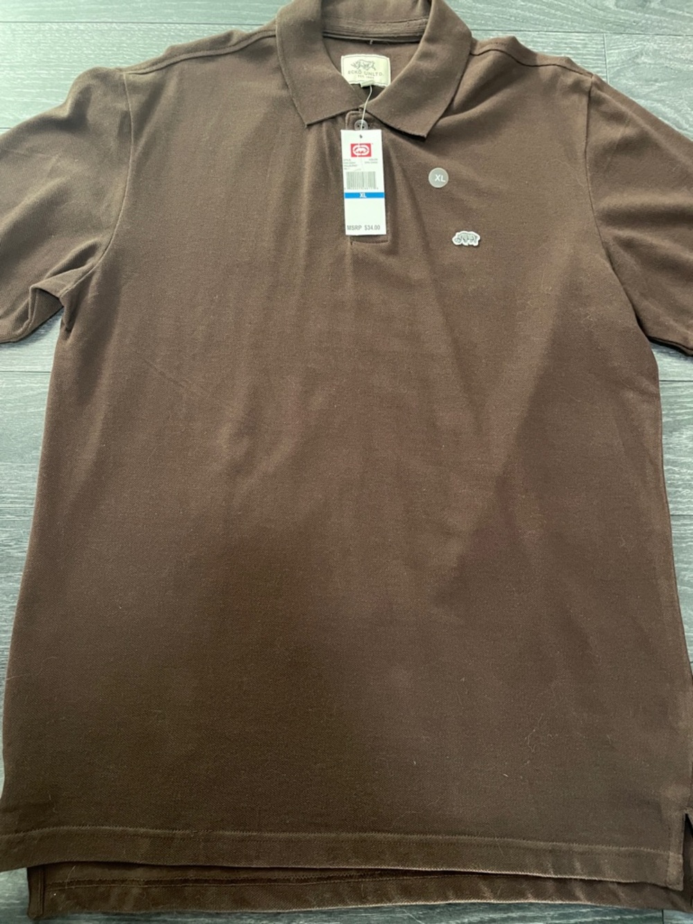 ECKO UNLTD Men's Short Sleeve Brown Polo